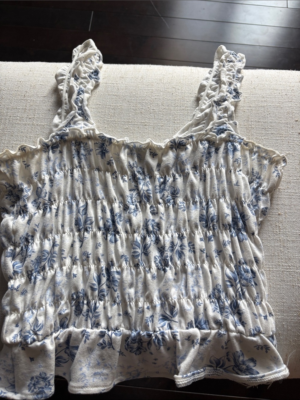 H&M Smocked Floral Tank Top size Small